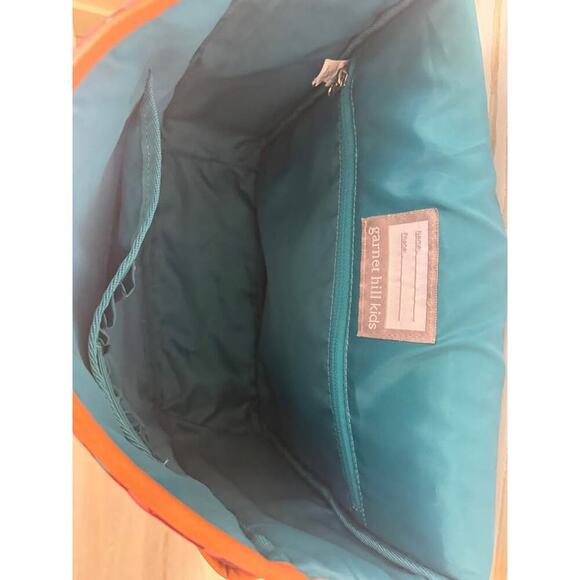 Garnet Hill Kids Maroon Geometric Print Eco Messenger Book School Travel Bag - Picture 7 of 7